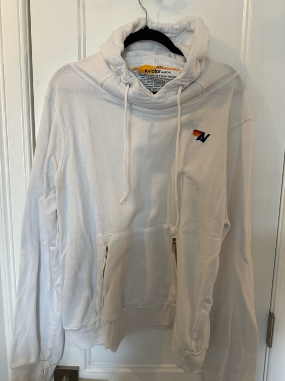 Aviator Nation Ninja Hoodie - White Hooded Pullover with Small Logo